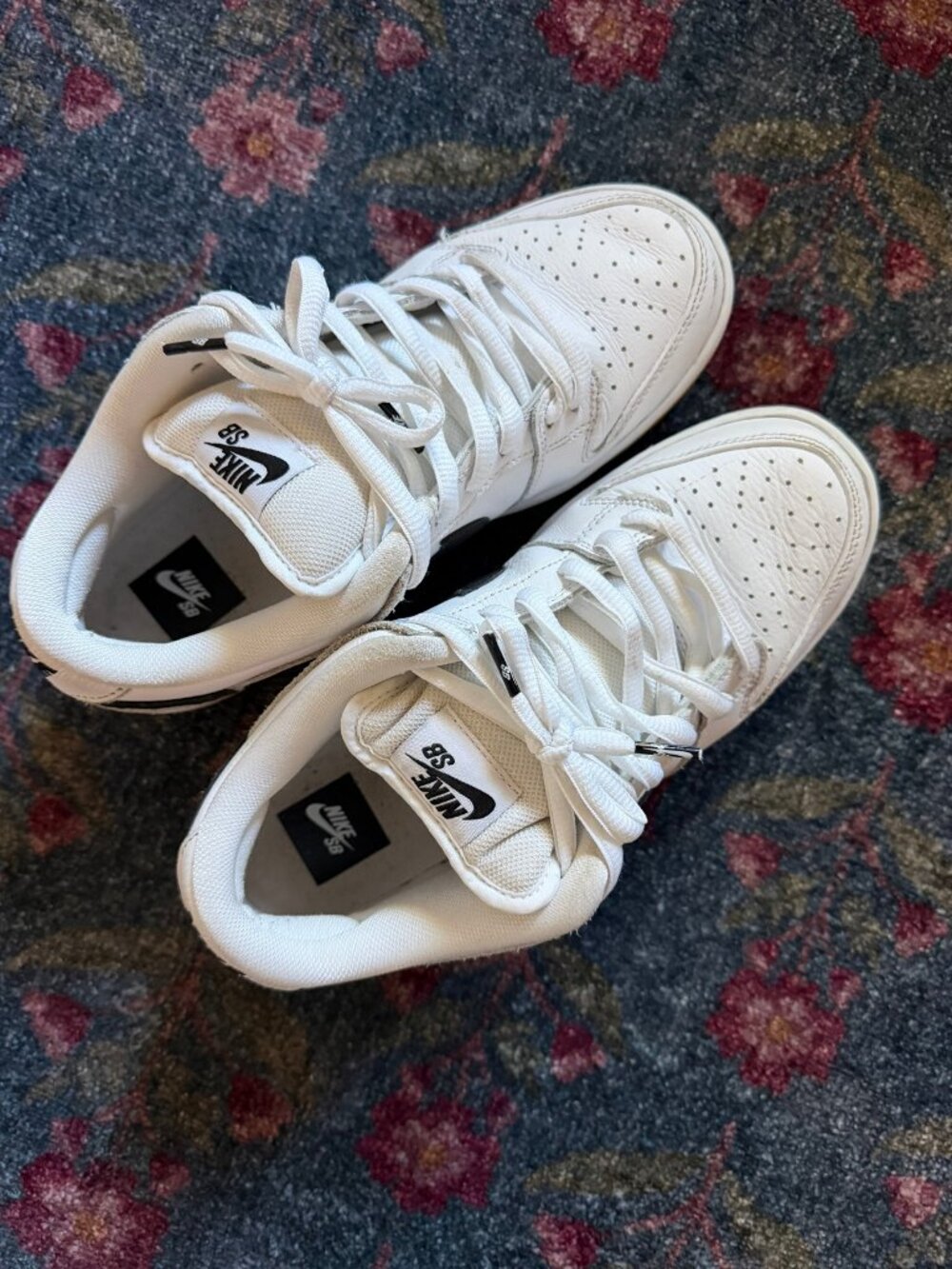 Nike SB Dunk Low Pro White Black Gum - Men's Size 8.5